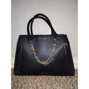 Steve Madden Black Purse / Bag with silver and gold accent chains